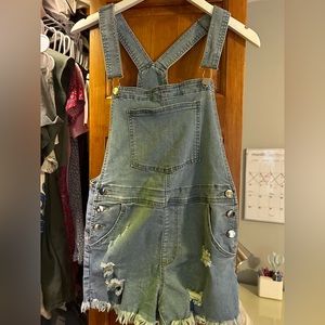 Denim Overall Shorts